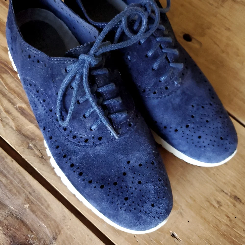 Cole Haan Zerogrand Women's Wingtip Oxford Blue Sneaker Size 6